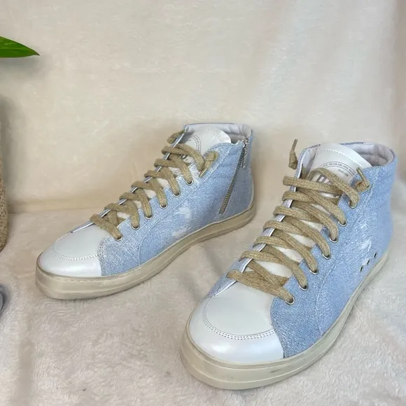 P448 Skate High Top Sneakers Denim‎ 42 EU ( E 544)