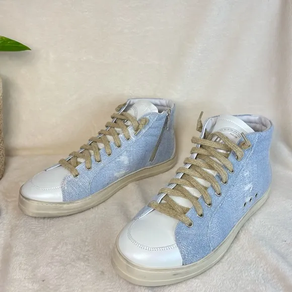 P448 Skate High Top Sneakers Denim‎ 42 EU ( E 544)