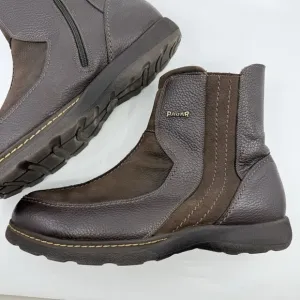 Pajar Boots Men 13 Winter Leather Shearling Lined Side Zip Waterproof Brown