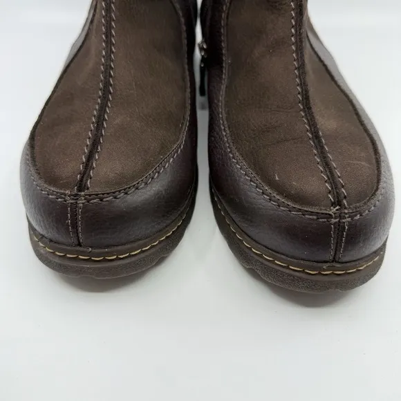 Pajar Boots Men 13 Winter Leather Shearling Lined Side Zip Waterproof Brown