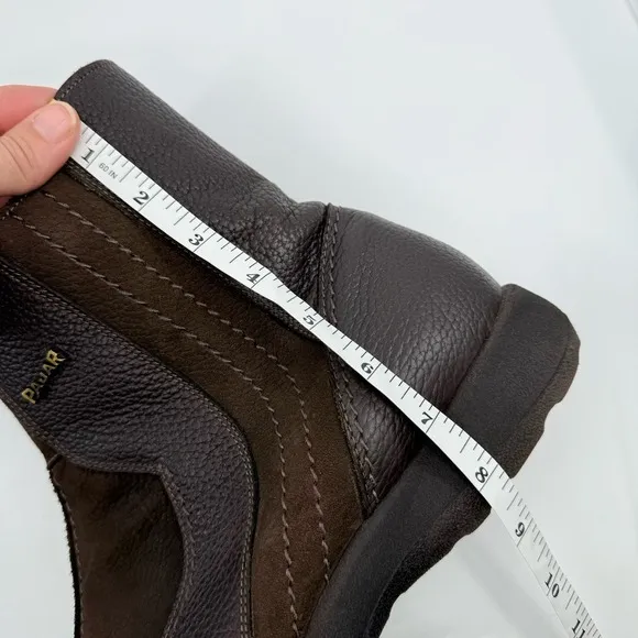 Pajar Boots Men 13 Winter Leather Shearling Lined Side Zip Waterproof Brown