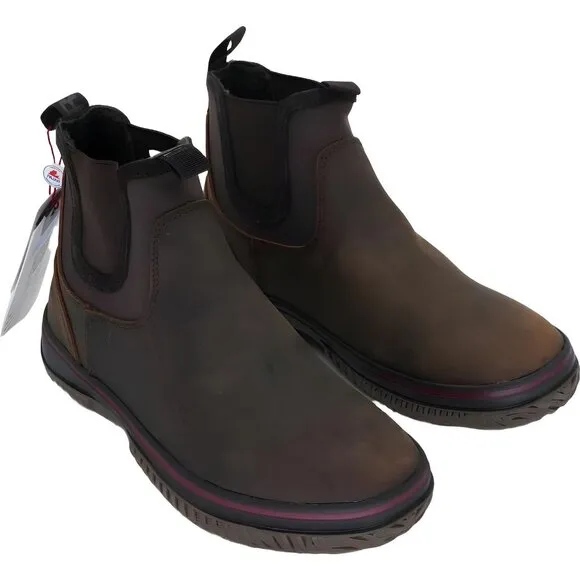 PAJAR Men's Dark Brown Leather Insulated Winter Ankle Boots, Size 41 EU 8-8.5 US