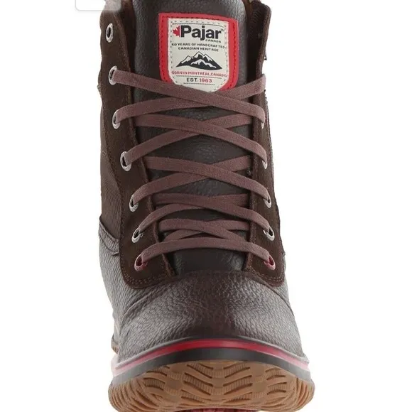 Pajar Tour Mens Side Zip‎ Lace Up Cold Weather Boots Brown size 8