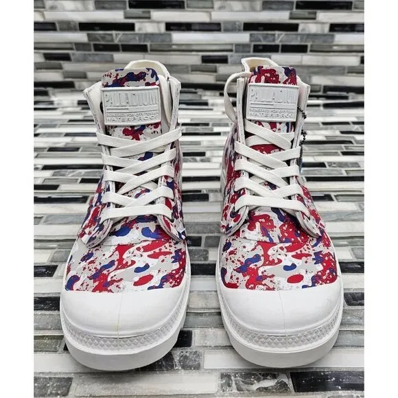 Palladium Pampa Hi White Camo French Men's Rain Boots Size 7.5