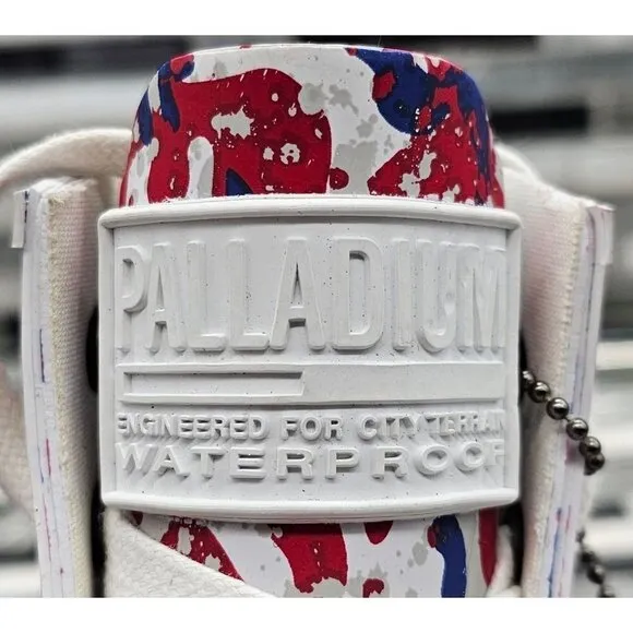Palladium Pampa Hi White Camo French Men's Rain Boots Size 7.5