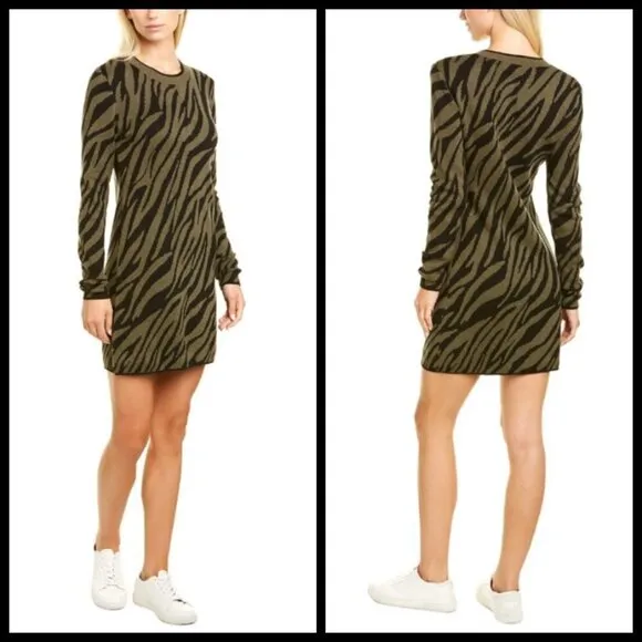 💕PAM &amp; GELA💕 Zebra Silk-Blend Sweaterdress M NWT