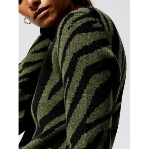 💕PAM &amp; GELA💕 Zebra Silk-Blend Sweaterdress M NWT