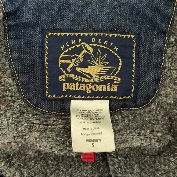 Patagonia W’s High Wire Hemp Denim Cozy Jean Jacket Vintage Women Size S