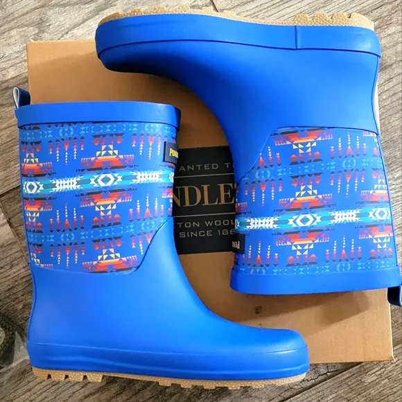 Pendleton PILOT ROCK Mid Boot Outdoor Rain Boots Blue Native American Inspired