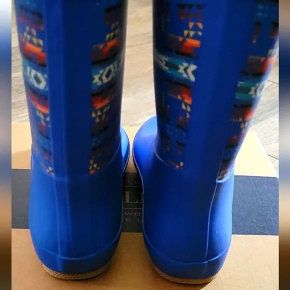 Pendleton PILOT ROCK Mid Boot Outdoor Rain Boots Blue Native American Inspired