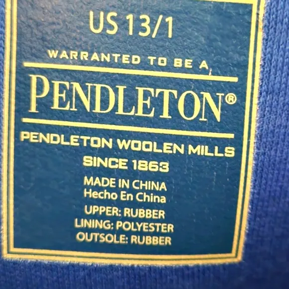 Pendleton PILOT ROCK Mid Boot Outdoor Rain Boots Blue Native American Inspired