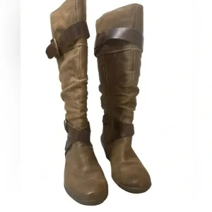 Pikolinos BROWN Knee High Boots  Zip Buckle Leather Riding Brujas 37 WOMEN, 6.5