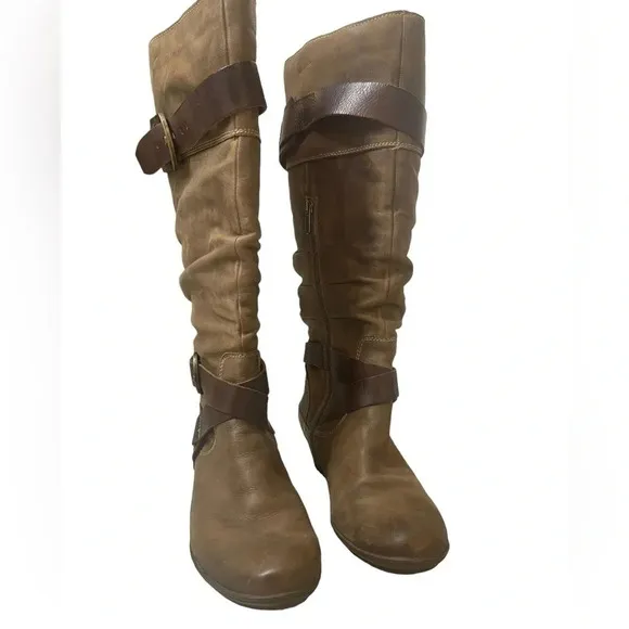 Pikolinos BROWN Knee High Boots  Zip Buckle Leather Riding Brujas 37 WOMEN, 6.5