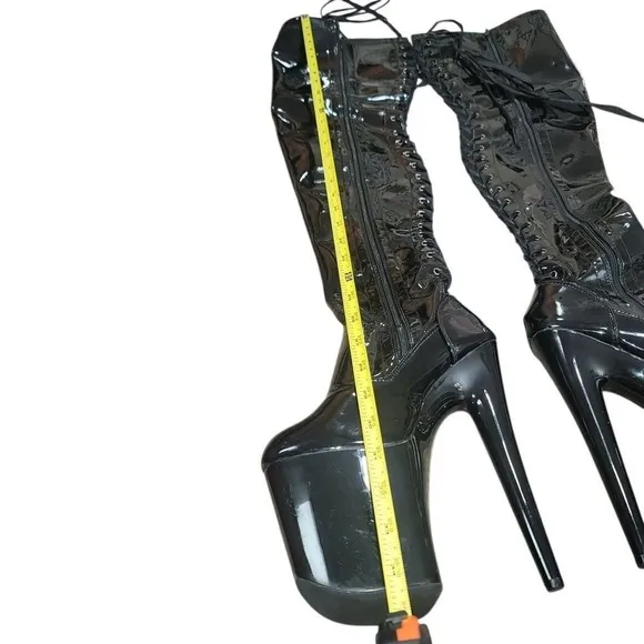Pleaser Women 7 Thigh High Stiletto Heel Boots Whimsigoth Festival Y2K Retro 90s
