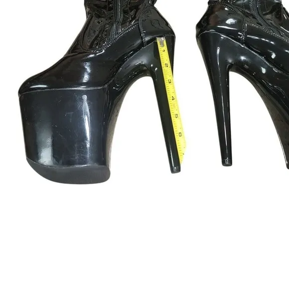 Pleaser Women 7 Thigh High Stiletto Heel Boots Whimsigoth Festival Y2K Retro 90s