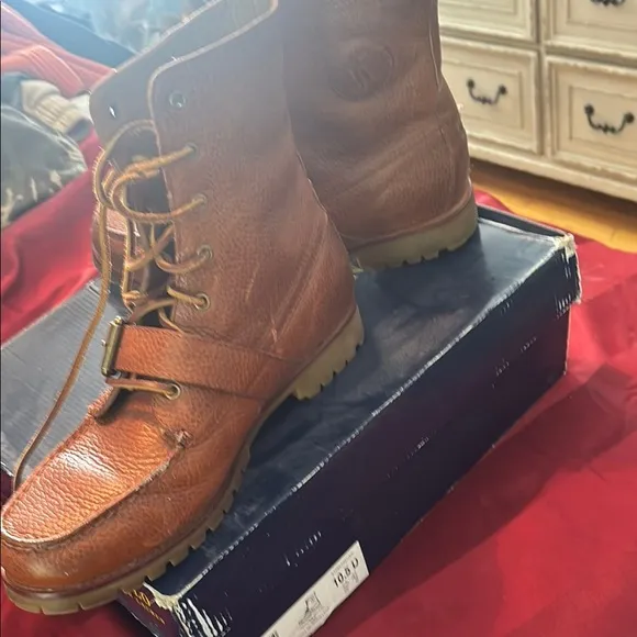 Polo by Ralph Lauren Brown Leather Boots Durable Outdoor Style