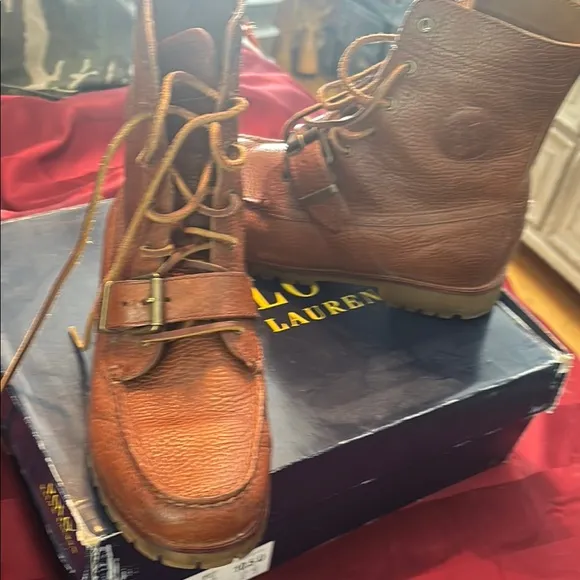 Polo by Ralph Lauren Brown Leather Boots Durable Outdoor Style