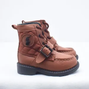 POLO BY RALPH LAUREN LEATHER RANGER HI ULTRA BOOTS Tan Size 5 Toddler