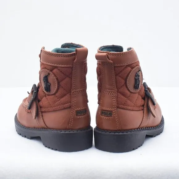 POLO BY RALPH LAUREN LEATHER RANGER HI ULTRA BOOTS Tan Size 5 Toddler