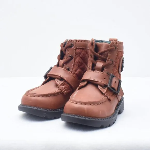POLO BY RALPH LAUREN LEATHER RANGER HI ULTRA BOOTS Tan Size 5 Toddler
