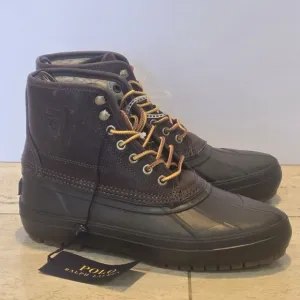 Polo Ralph Lauren Claus Lace Up Mens Sherpa Lined Duck Boots Brown Size 7