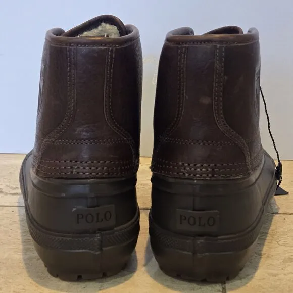 Polo Ralph Lauren Claus Lace Up Mens Sherpa Lined Duck Boots Brown Size 7