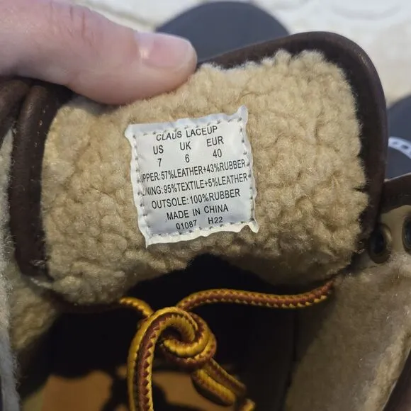 Polo Ralph Lauren Claus Lace Up Mens Sherpa Lined Duck Boots Brown Size 7