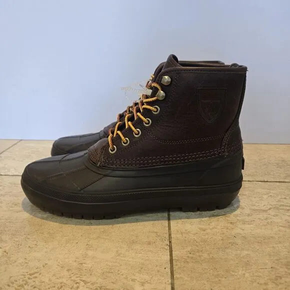 Polo Ralph Lauren Claus Lace Up Mens Sherpa Lined Duck Boots Brown Size 7