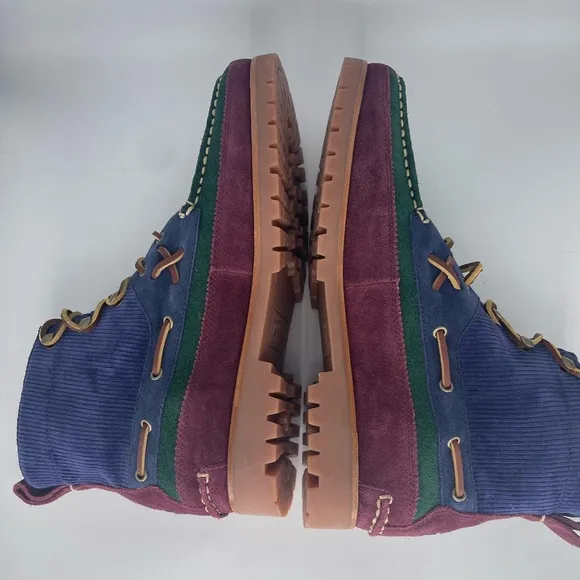 POLO Ralph Lauren Country Ranger MID Color Block Suede Corduroy Boots Men Sz 11