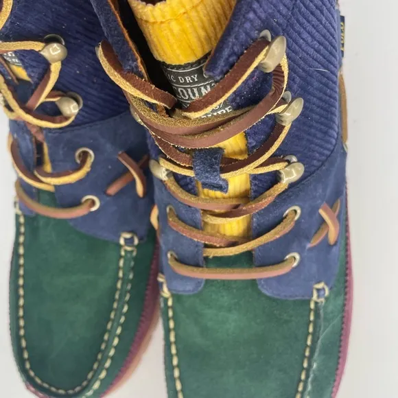 POLO Ralph Lauren Country Ranger MID Color Block Suede Corduroy Boots Men Sz 11