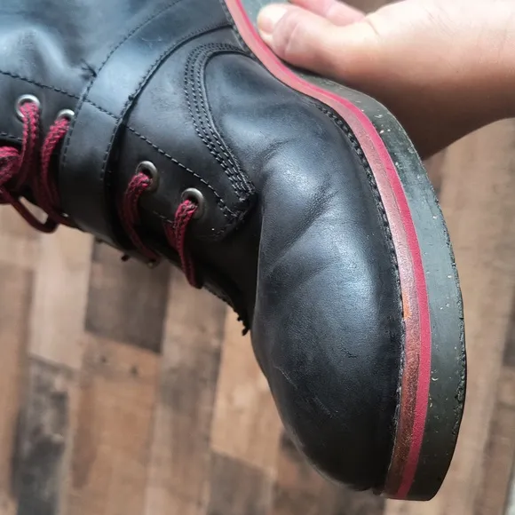 Polo Ralph Lauren Double Strap Leather Maurice Moto Boots Black Sz 12 Men