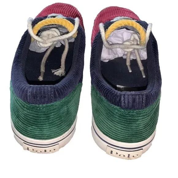 Polo Ralph Lauren Keaton Corduroy Sneakers Shoes Mens Size 6 Navy Lining  (S254)