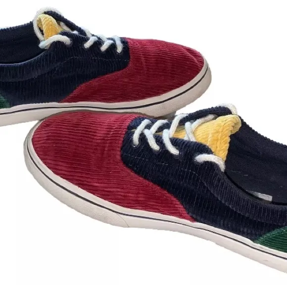 Polo Ralph Lauren Keaton Corduroy Sneakers Shoes Mens Size 6 Navy Lining  (S254)