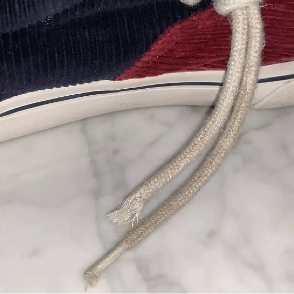 Polo Ralph Lauren Keaton Corduroy Sneakers Shoes Mens Size 6 Navy Lining  (S254)