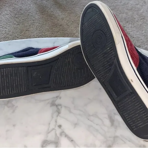 Polo Ralph Lauren Keaton Corduroy Sneakers Shoes Mens Size 6 Navy Lining  (S254)