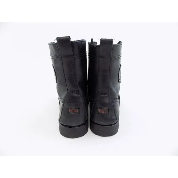 Polo Ralph Lauren Men Leather Boots Black Size 10.5D (PRE-OWNED/USED)