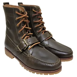 Polo Ralph Lauren Men Ranger BT Combat Boots Sz US 7.5D Deep Olive Green Leather