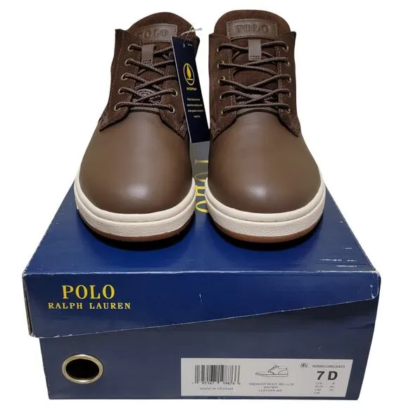 Polo Ralph Lauren Men Sneaker Boot Chukka Boots Size US 7D Brown Leather