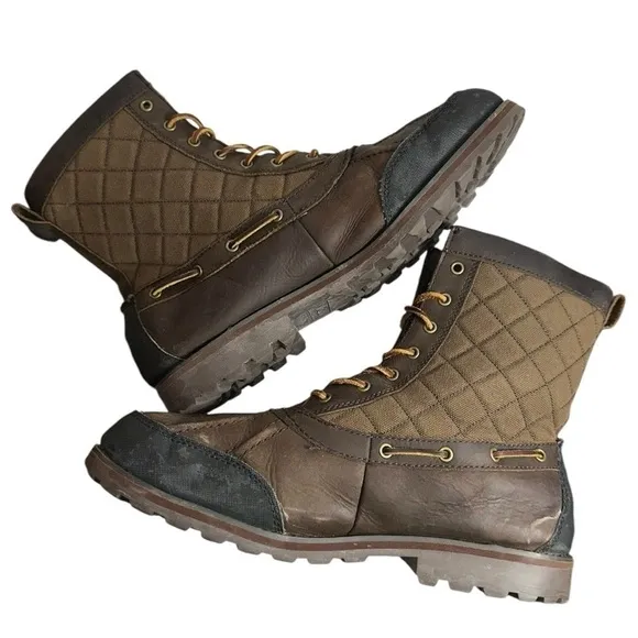 Polo Ralph Lauren Mens Size 11.5 Brown Whitehill Tall Leather Lace Up Duck Boots