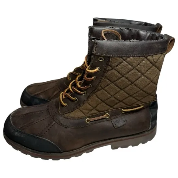 Polo Ralph Lauren Mens Size 11.5 Brown Whitehill Tall Leather Lace Up Duck Boots