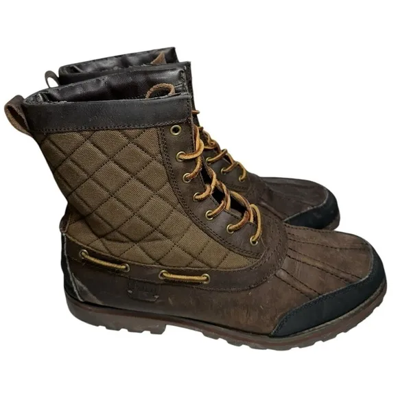 Polo Ralph Lauren Mens Size 11.5 Brown Whitehill Tall Leather Lace Up Duck Boots