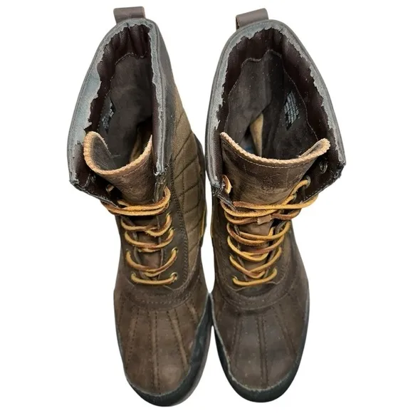Polo Ralph Lauren Mens Size 11.5 Brown Whitehill Tall Leather Lace Up Duck Boots