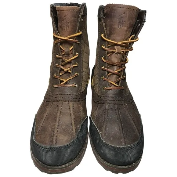 Polo Ralph Lauren Mens Size 11.5 Brown Whitehill Tall Leather Lace Up Duck Boots