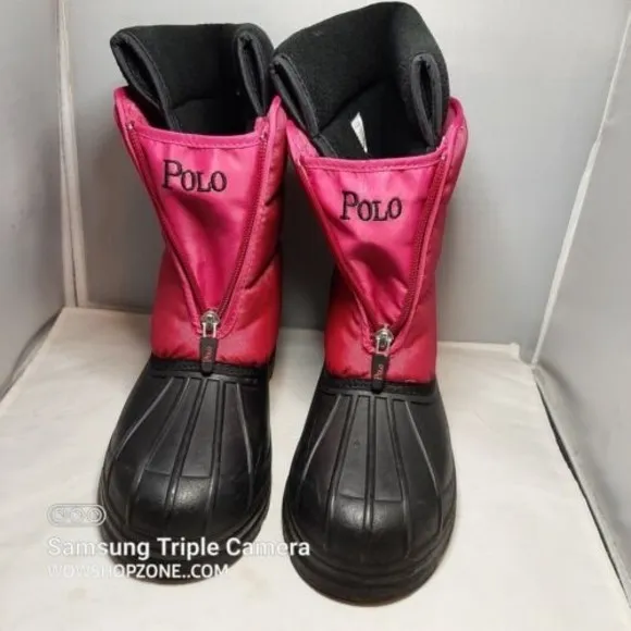 Polo Ralph Lauren Snow Boots Winter Rain Pink IV Barbie Core Womens Size 5 Girls