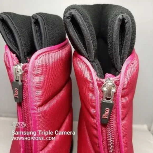 Polo Ralph Lauren Snow Boots Winter Rain Pink IV Barbie Core Womens Size 5 Girls