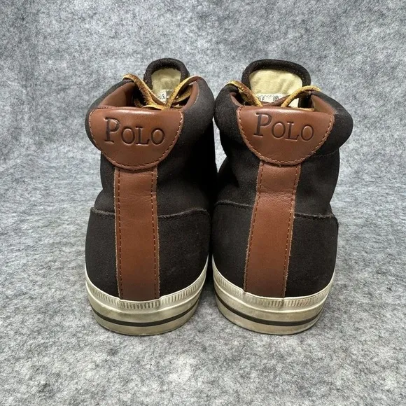 Polo Ralph Lauren Zale Sneakers Men Size 9.5D Brown Leather Suede Chukka Shoes