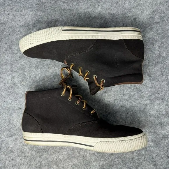 Polo Ralph Lauren Zale Sneakers Men Size 9.5D Brown Leather Suede Chukka Shoes