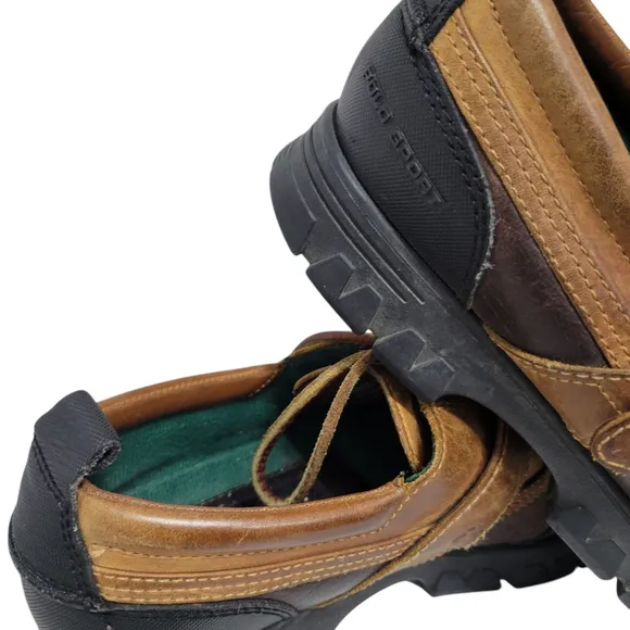 Polo Sport Ralph Lauren Dover Duck Boots Mens 9B Leather Brown WB3072 Excellent