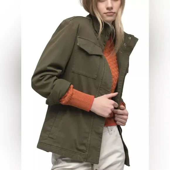 PrAna Sancho Jacket EUC Size S Olive Green Military Cargo Pocket Relaxed Fit