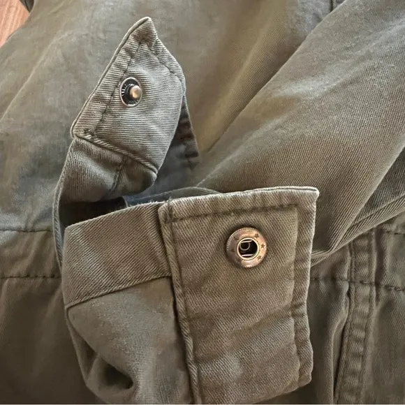 PrAna Sancho Jacket EUC Size S Olive Green Military Cargo Pocket Relaxed Fit